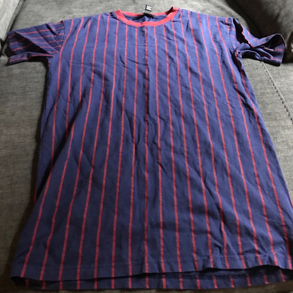 Navy Blue and burgundy t-shirt dress